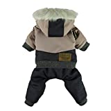 Fitwarm Waterproof Pet Clothes for Dog Windproof Jackets Outdoor Fleece Hooded Coats Black Medium