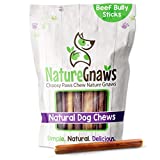 Nature Gnaws Small Bully Sticks for Dogs - Natural Dental Chew Treats for Small and Medium Breeds - Long Lasting - Rawhide Free Thin Dog Bones 5-6 Inch