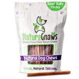 Nature Gnaws Small Bully Sticks for Dogs - Premium Natural Beef Dental Bones - Long Lasting Dog Chew Treats for Small Dogs & Puppies - Rawhide Free