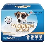 HONEY CARE All-Absorb, Large 22' x 23', 100 Count, Dog and Puppy Training Pads, Ultra Absorbent and Odor Eliminating, Leak-Proof 5-Layer Potty Training Pads with Quick-Dry Surface, Blue, A01