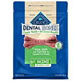 Blue Buffalo Dental Bones Mini Natural Dental Chew Dog Treats, (5-15 lbs) 27-oz Bag Value Pack